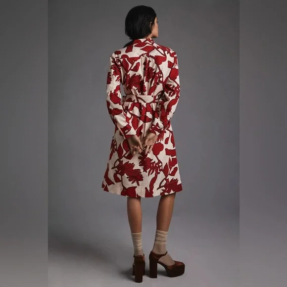 Printed Shirt Dress by Maeve for Anthropologie Red Size 1X - Picture 13 of 16